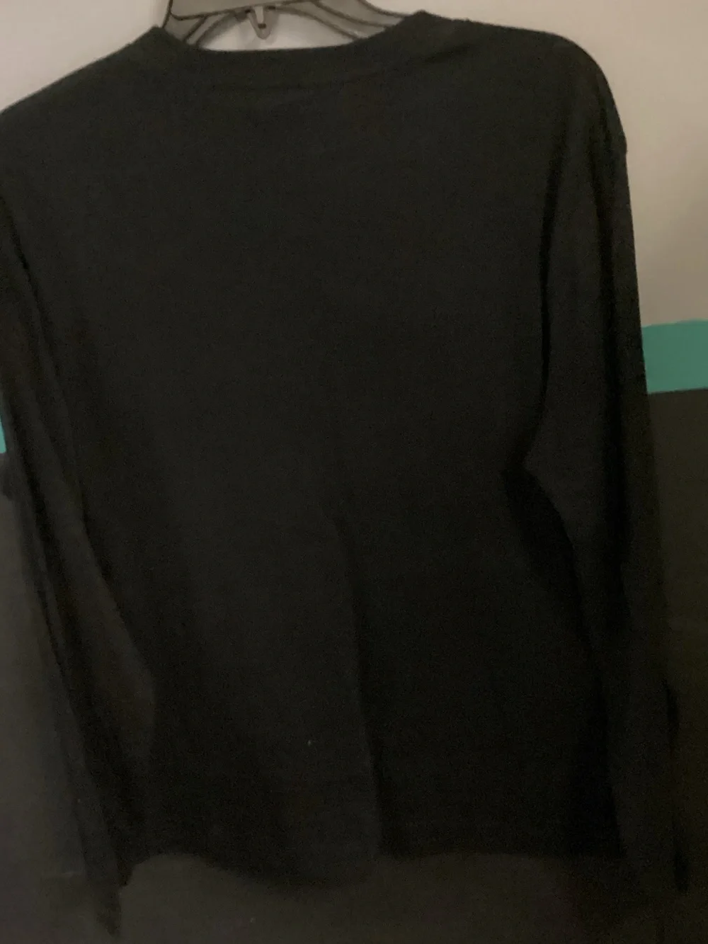 Michael Kors Black Long Sleeve Logo Tee with White Print